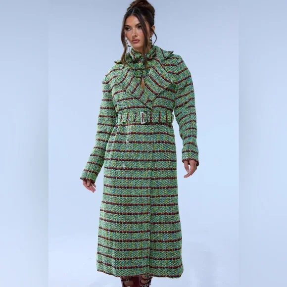 IT’S GIVING LUCK TWEED TRENCH - Picture 3 of 12